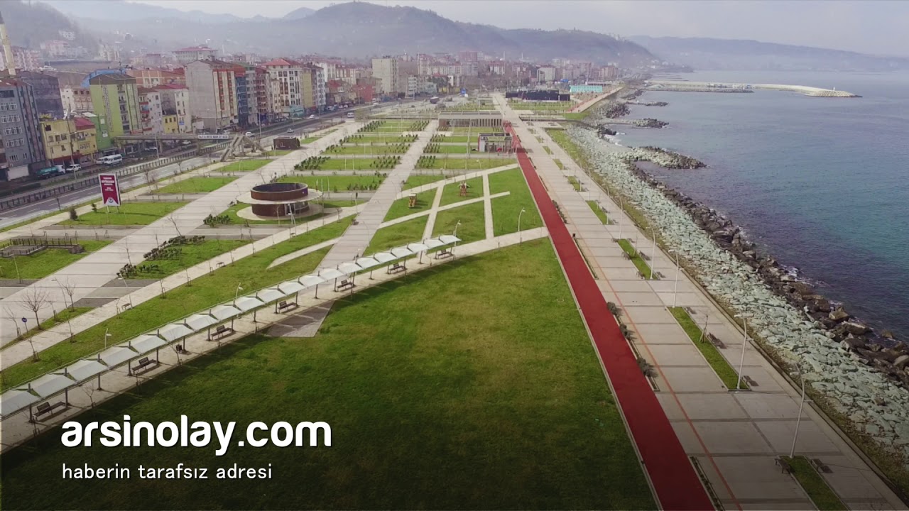 Arsin Sahil Parkı havadan görüntülendi