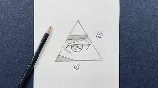 رسم سهل | تعلم رسم عين كاكاشي داخل مثلث