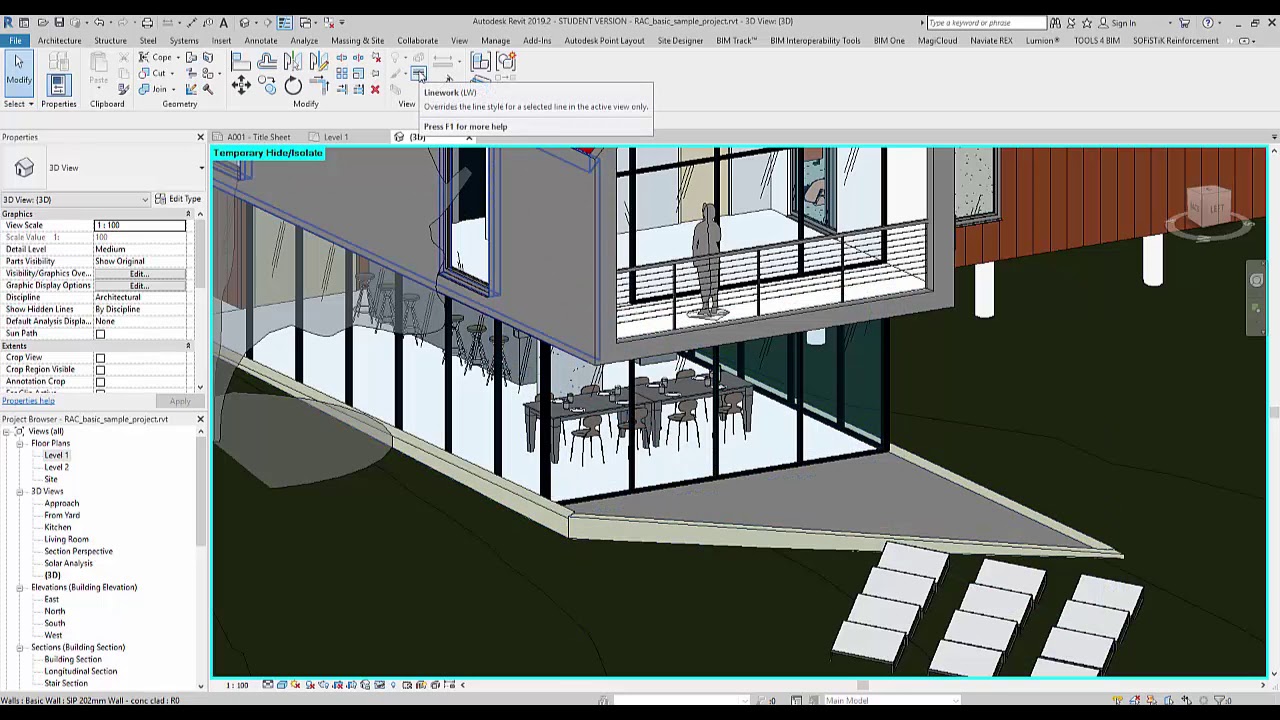 Revit Using the Linework tool