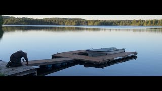 Summer on an Arctic river, pontoons and a boat are required