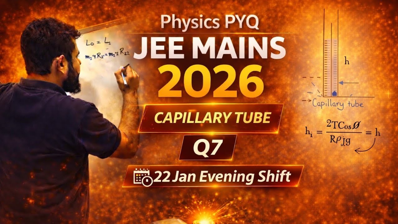 Capillary Tube | PYQ | JEE MAINS 2026 Physics | January Shift (Q7 ...