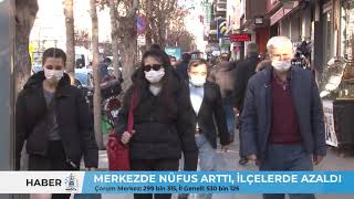 Merkezde Nüfus Artti, İlçelerde Azaldi Çorum Merkez 299 Bin 315, İl Geneli 530 Bin 126