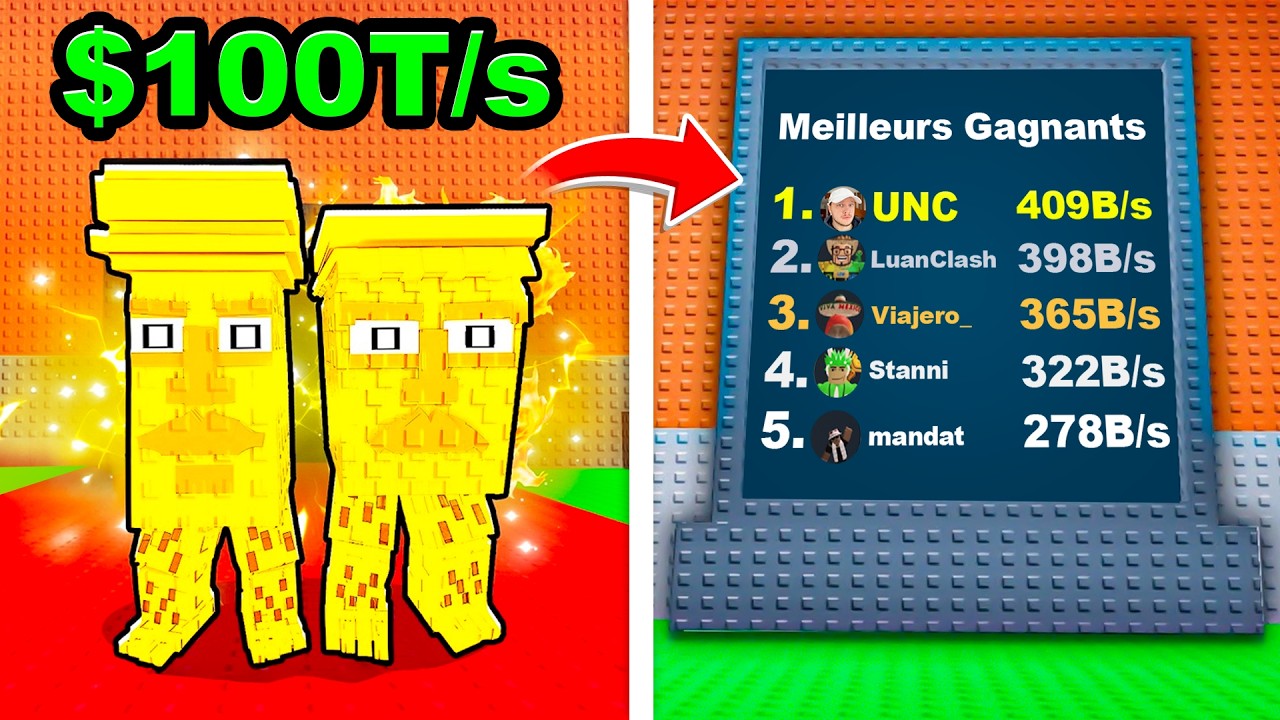 Je suis Enfin Passé TOP Mondial sur Steal a Brainrot !