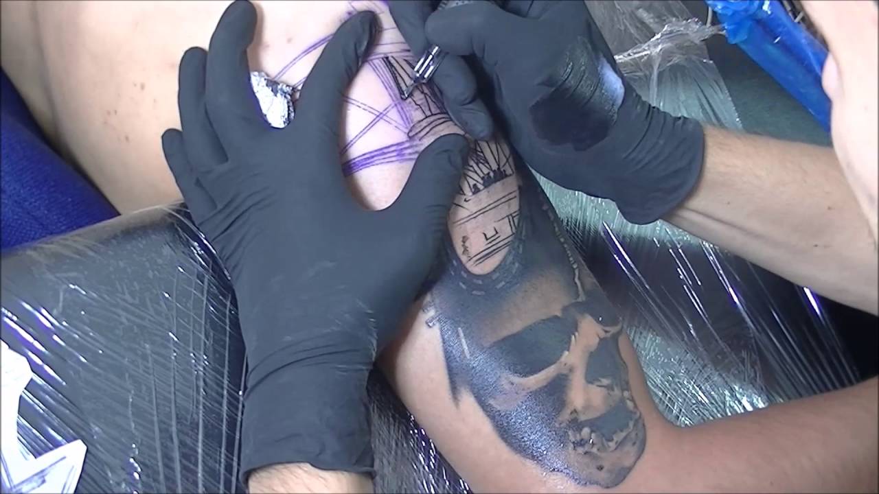 Skull ship - time lapse (2 sessions,sleeve in progress)