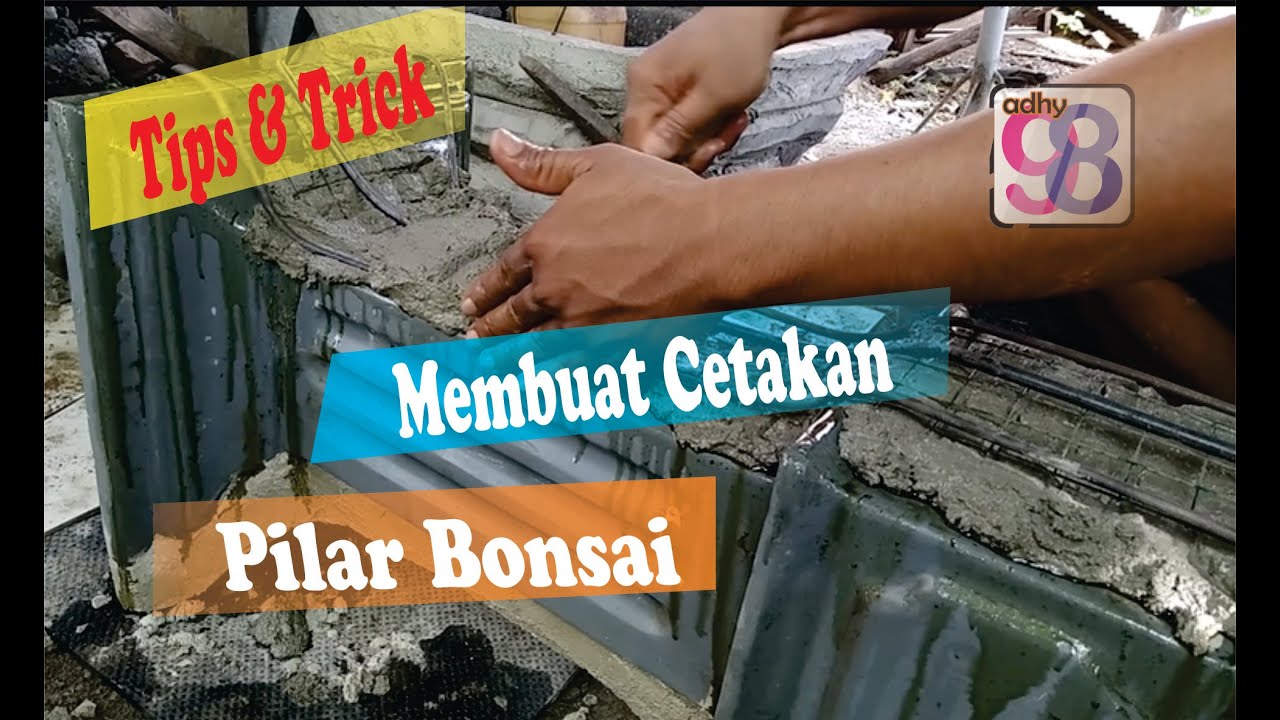 cara membuat cetakan  pilar pot  bonsai  YouTube