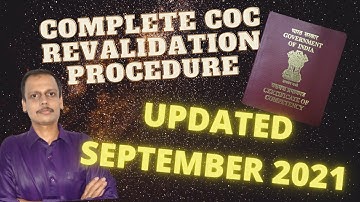 COC REVALIDATION COMPLETE PROCEDURE UPDATED SEPTEMBER 2021 #DGSHIPPING #MMD