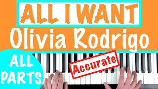 How to play ALL I WANT - Olivia Rodrigo (HSMTMTS) Piano Chords Tutorial