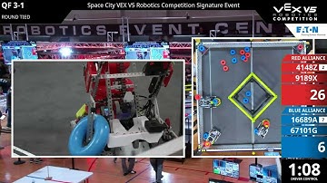 Space City - High School - QF #3-1 - 4148Z & 9189X vs 16689A & 67101G - Auton + Driver