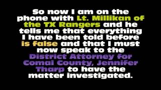 Jennifer Tharpe DA Of Comal County Texas refuses to investigate corrupt Sheriff Bob Holder