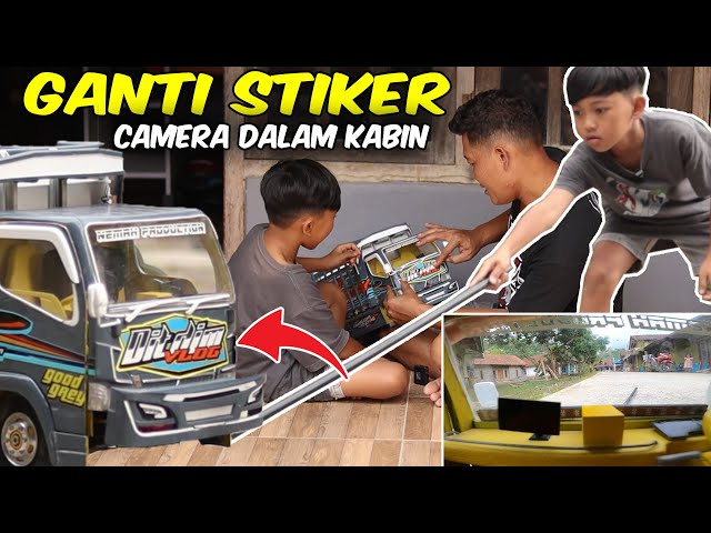 DIMAS GANTI STIKER DITDIM MINIATUR TRUK OLENG NYA, JALAN PAKAI KAMERA DALAM KABIN, PANTES GAK YA? class=