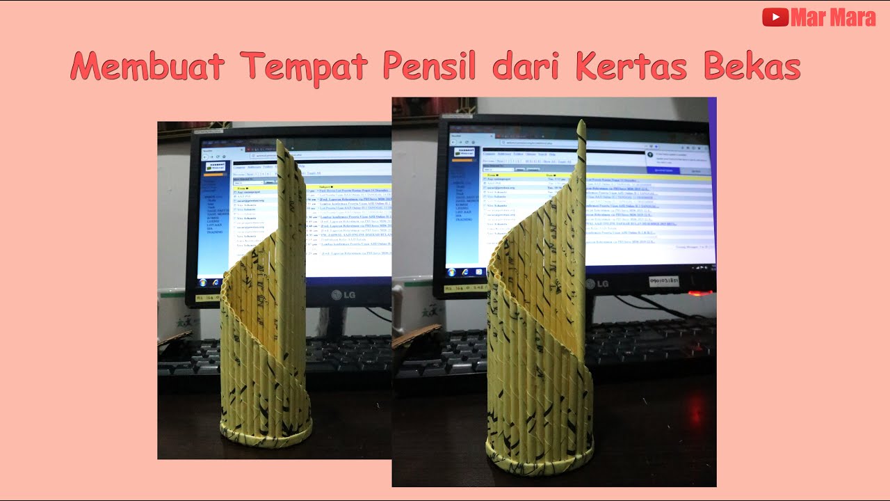 Cara membuat kreasi kerajinan  tempat  pensil  dari  kertas 