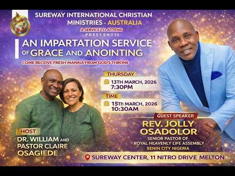 Bishop Jolly Osadolor Preaching at Sureway Ministries Australia