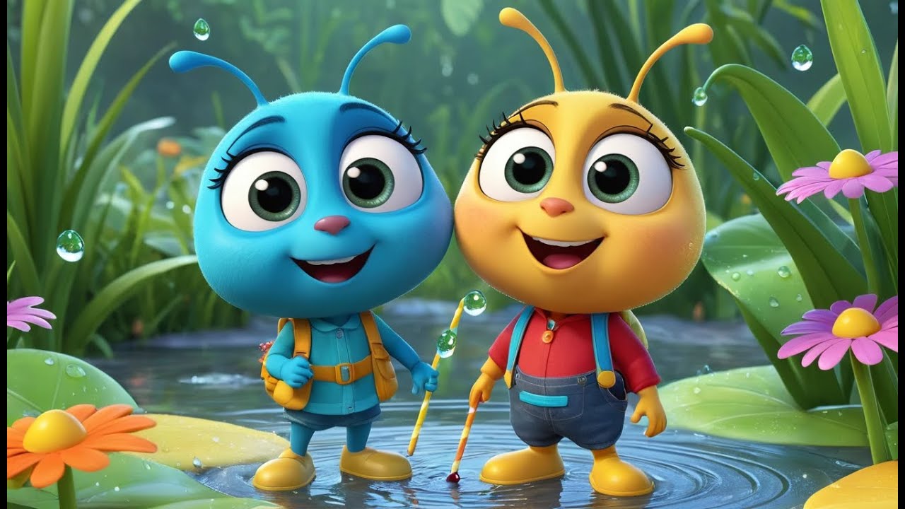 Five Little Bugs Crawling Slowly | Fun Counting Song for Kids | Playful Bug Adventure Rhyme