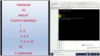 Program to display Floyd's triangle using nested for loop in C Language- spice_n_digital