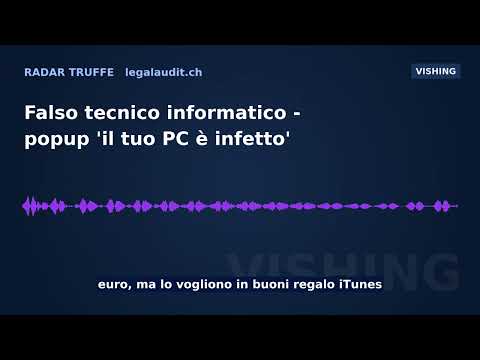 Falso tecnico informatico — popup 'il tuo PC è infetto'