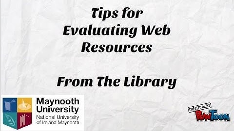 Tips for evaluating web resources