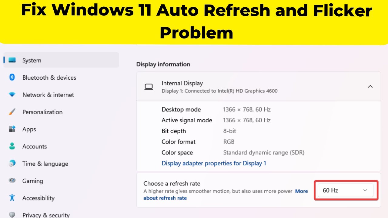 Fix Windows 11 Auto Refresh and Flicker Problem