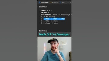 Noob vs Experienced vs Expert Engineer - Climbing Stairs (Dynamic Programming) - Leetcode 70