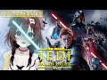 Korone tires to become a Jedi in the Fallen Order.