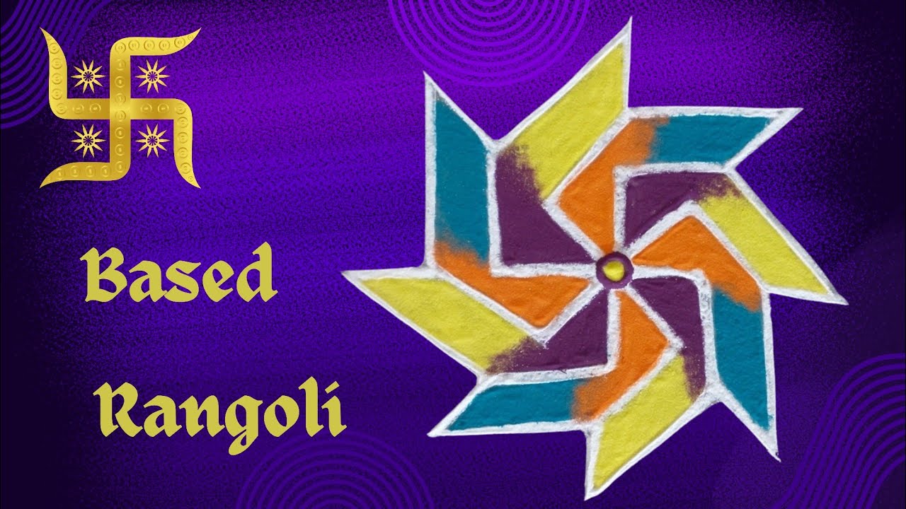 Today's Simple Rangoli | Swastik Based - 5 | Rangoli | Free Hand ...