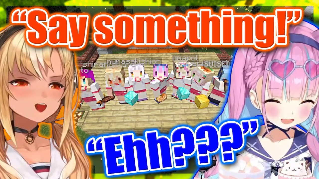 Aqua Is Pressured By Her Team To Give A Final Speech - Minecraft Sports Festival 【ENG Sub Hololive】