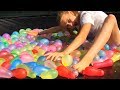 400 Water Balloons VS Trampoline! Summer Gymnastics With Jess And Naomi!