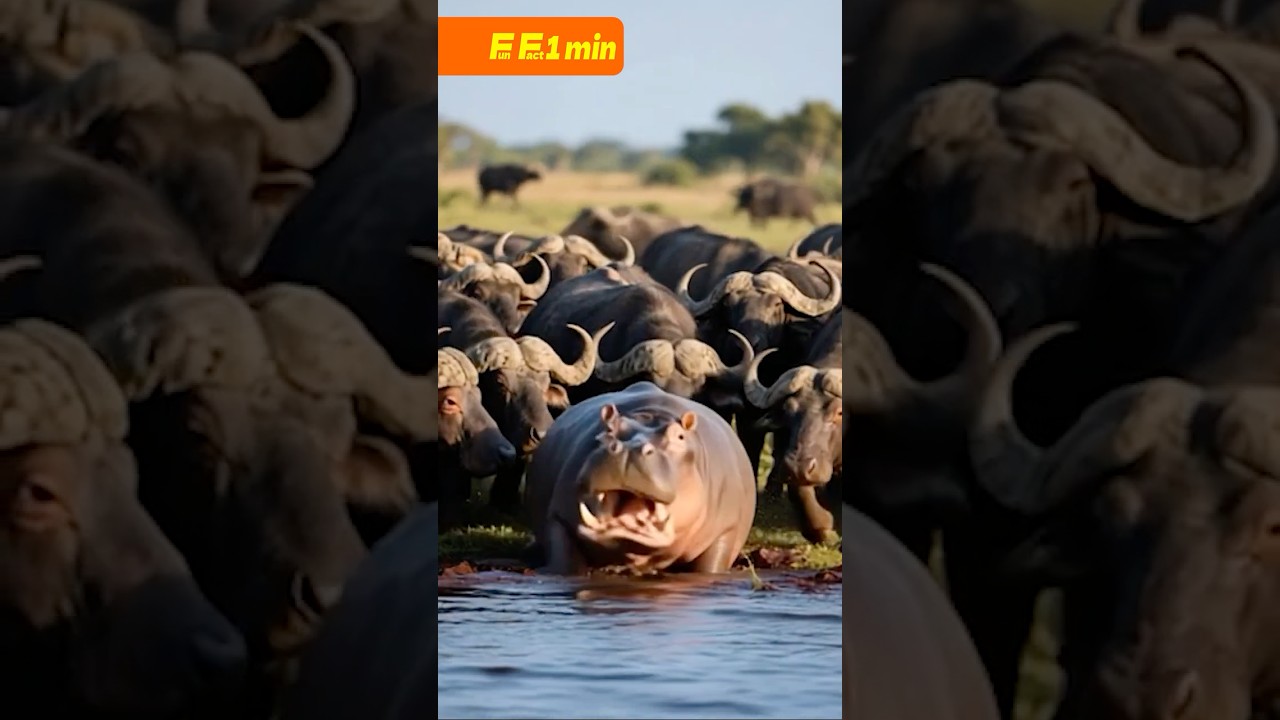 FURIOUS HIPPO FIGHTS OFF BUFFALO HERD IN MUDDY CLASH! 