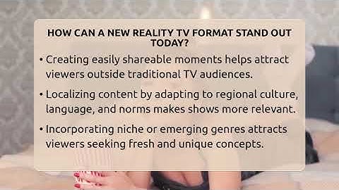 How Can A New Reality TV Format Stand Out Today? - The Reality Radar