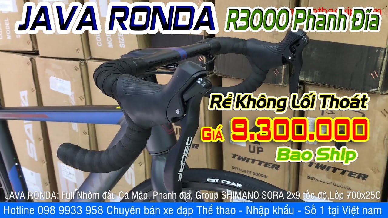 Giá 9.300.000 JAVA RONDA shimano SORA R3000 phanh đĩa, full Nhôm đầu Cá ...