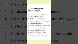 personification 10 Examples#english #shortsfeed #spokenenglish #easyenglisheveryday #viralshort