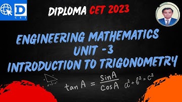 DCET2023 II Introduction to Trigonometry|| Unit-3|| Engineering Mathematics ||