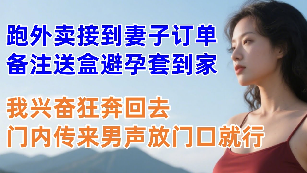 跑外卖接到妻子的订单，备注送盒避孕套到家，我兴奋狂奔回去，门内传来男声放门口就行
