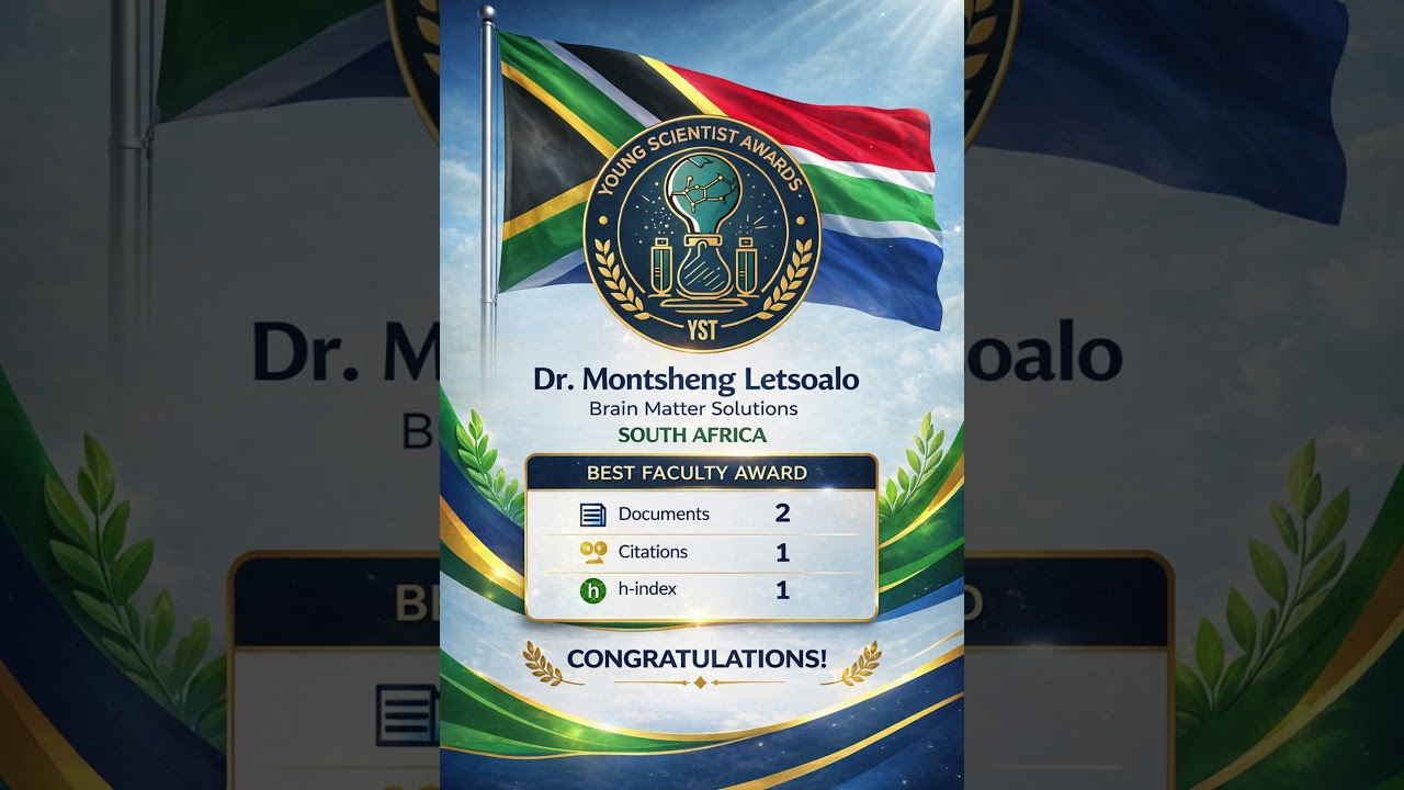 Dr. Montsheng Letsoalo | Brain Matter Solutions | South Africa | Best Faculty Award
