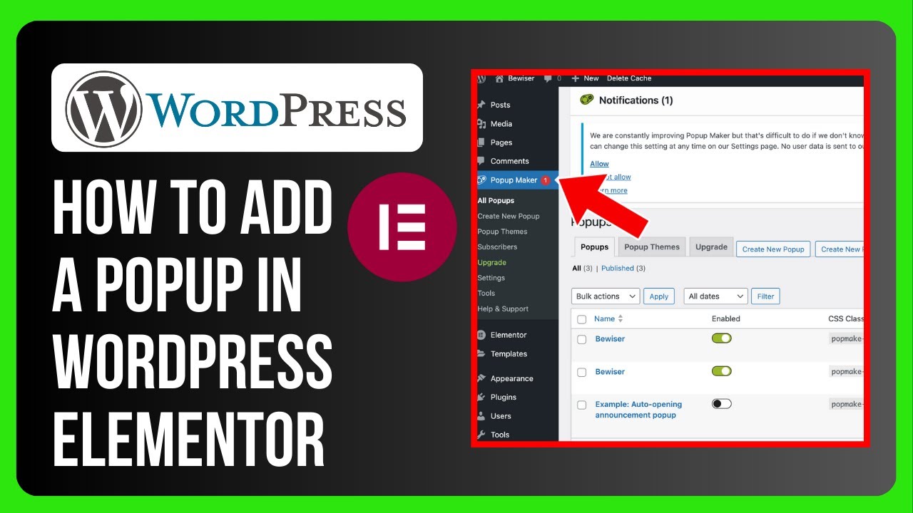 How to Add a Popup in WordPress Elementor - YouTube