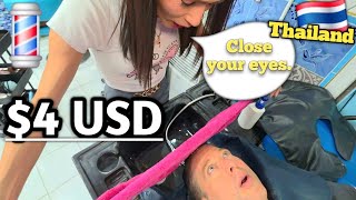 💈$4 Relaxing Street Hair Wash & Head Massage (She Has Magic Hands!) Pattaya, Thailand 🇹🇭