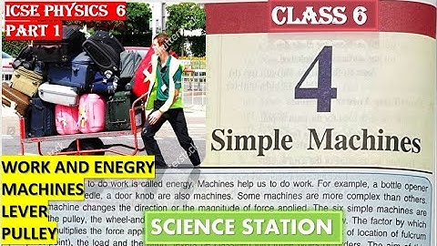 SIMPLE MACHINES | ICSE CLASS PHYSICS CLASS 6 | PART 1