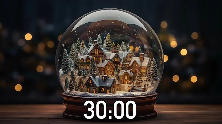 30 Minute Christmas Timer Snow Globe 🔕 No Music (4K) ✨ - with Alarm Sound
