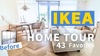 Ultimate IKEA Home Tour  43 IKEA Picks + DIY Flooring | Living Room, Bedroom, Entryway