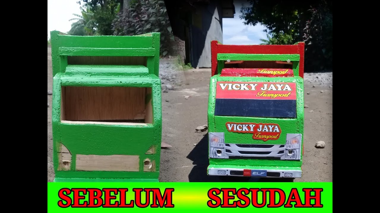  Miniatur  truck terbaru terbuat dari triplek tebal vicky 