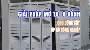 Giải Pháp Mở Tự Động 8 Cánh Cho Cổng Sắt Ốp Gỗ Công Nghiệp