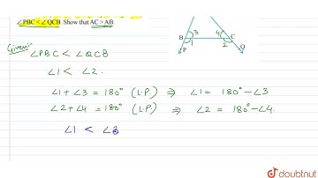 In Fig. 7.48,sides AB and AC of DeltaA B C are extended to points P and Q respectively.Also,/_P ...
