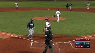 ATL@BOS: Pierzynski gets hit with the bases loaded