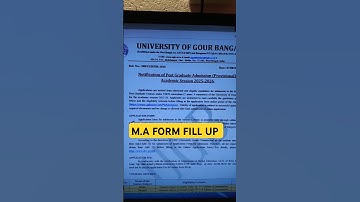 Gour Banga University M.A admission // Ugb pg course admission // #sorts #shortsfeed #ytshorts #ugb