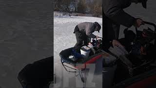 Driving on frozen river to ice fishing spot?!? #shorts #outdoors