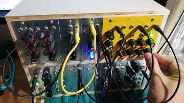 homemade modular synth jam. i added  pt2399 4step sequenced  delay module