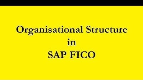 FICO Organization Structure | S4 HANA Finance