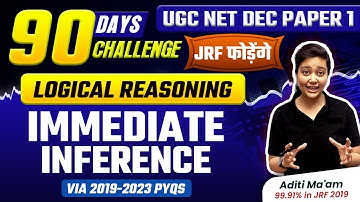 UGC NET Dec 2023 | UGC NET Paper 1 Logical Reasoning Immediate Inference by Aditi Mam | JRFAdda