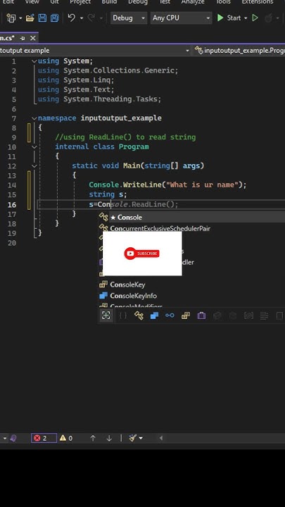C# ReadLine() to read string | Strings | Easy learning of C# for ...