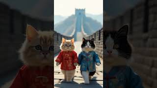 🐱🏯 Çin Seddi’nde Şıklık! Bu Kediler Tarzlarını Konuşturuyor! ✨🇨🇳