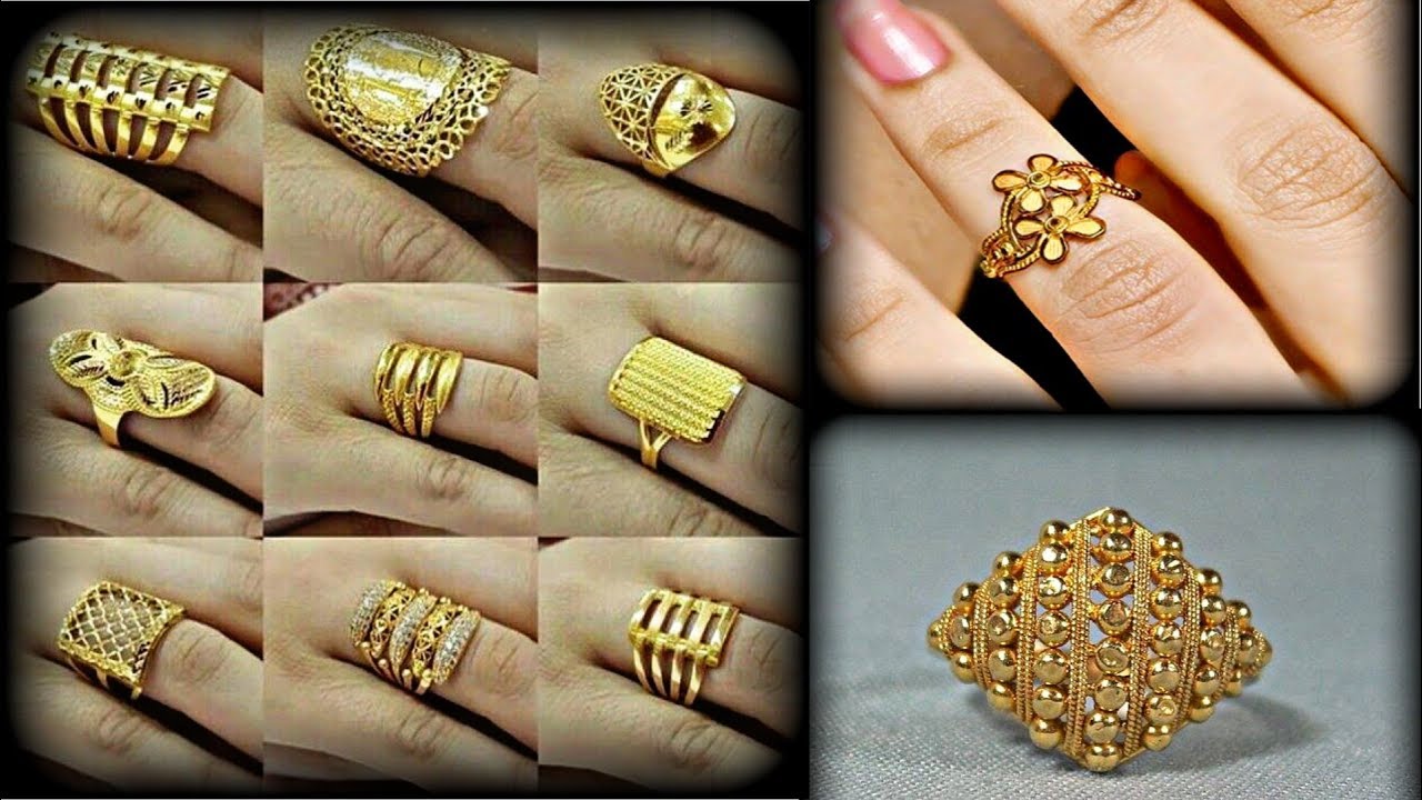 Letest Desine Of Gold Ring For Woman||Without Stone Gold Ring design ...